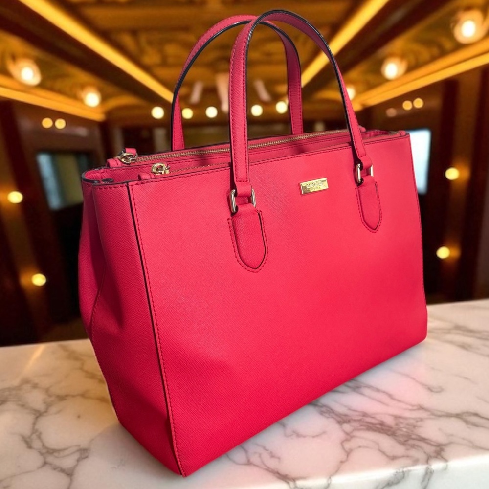 Authentic Kate Spade Pink Leather Tote Bag! - Picture 3 of 15